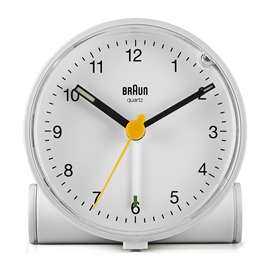 Braun BC01W analogt vækkeur med lys og snooze, hvid